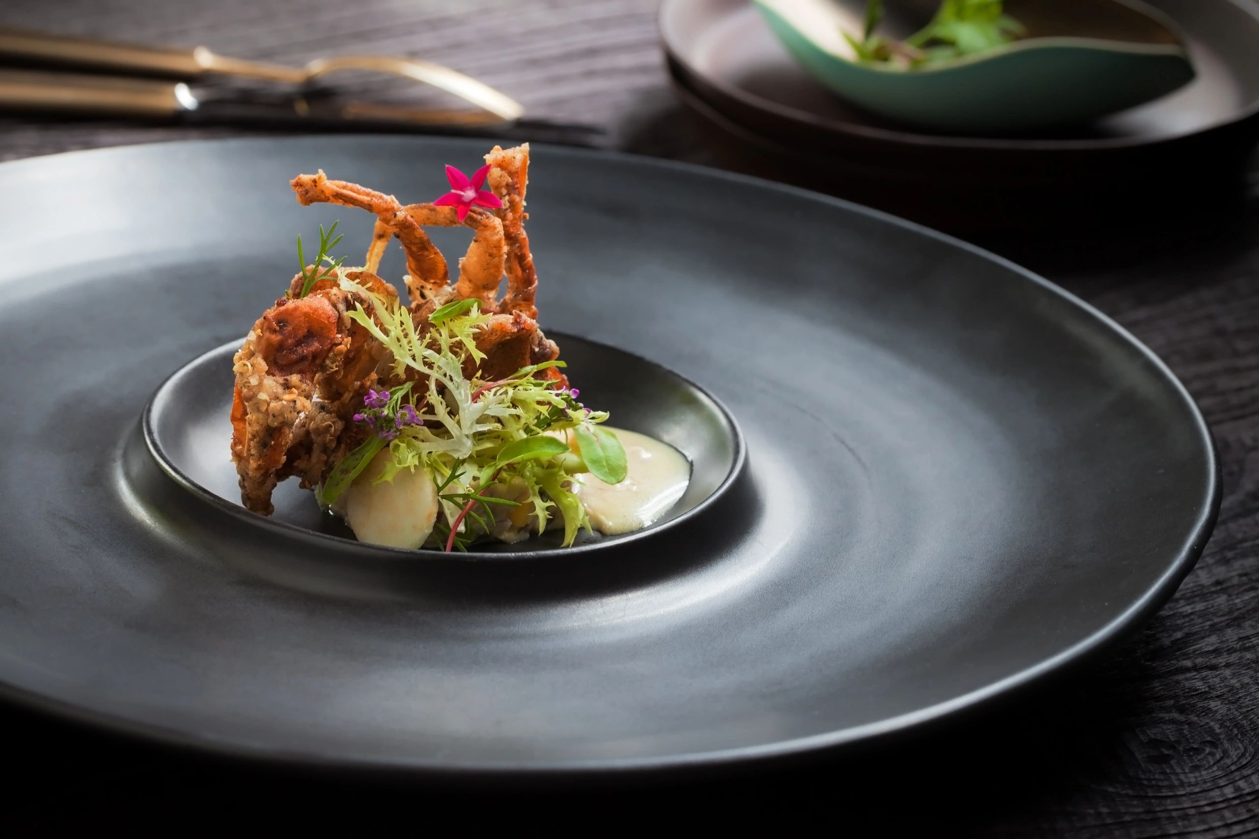 Crispy soft shell crab with garlic aioli