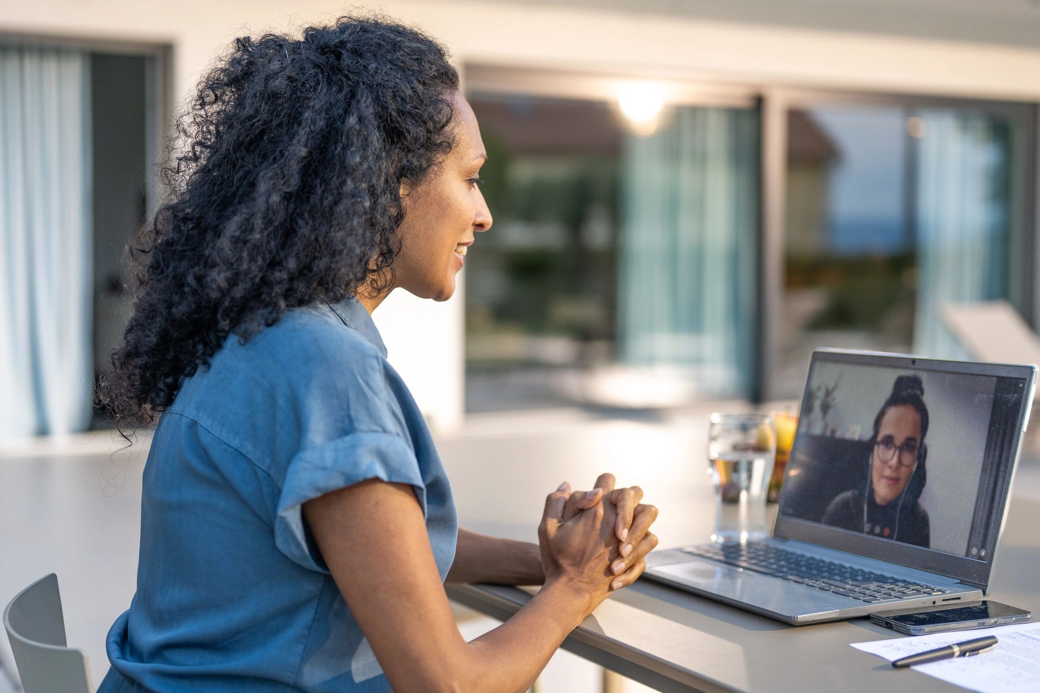 Learner using a laptop for online study