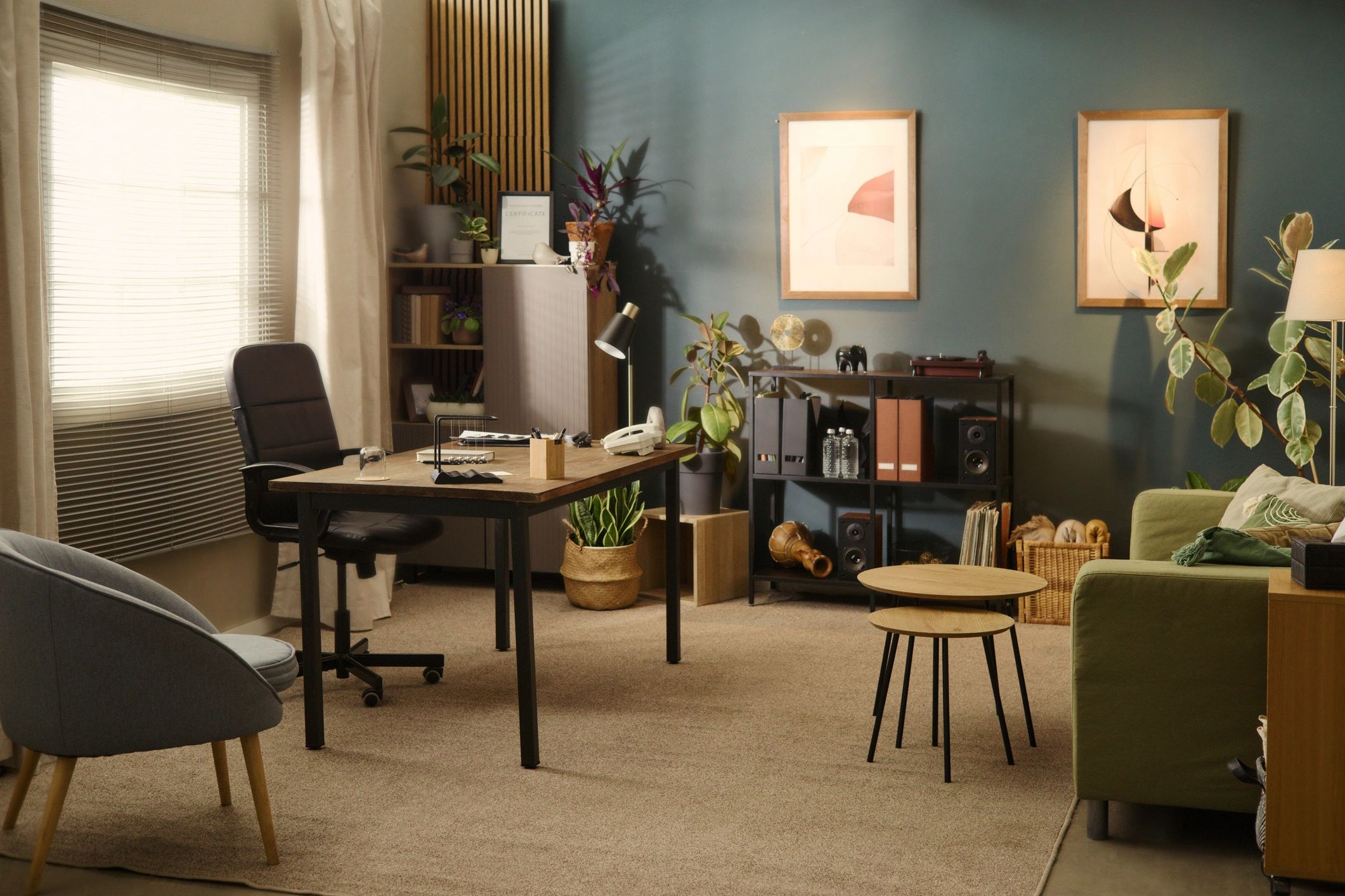 Organized modern home office